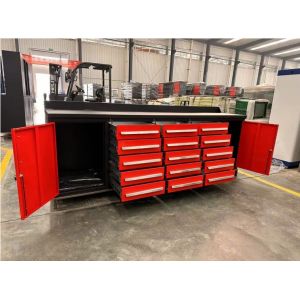 Customized Heavy Duty Workshop Folding Workbench with 5 Inch PU Casters and KEY