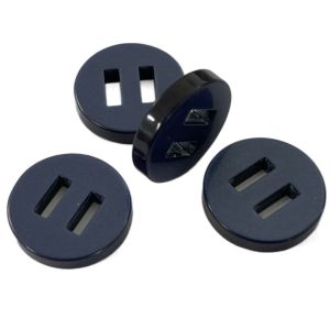 Buy cheap Double Flat Slot Plastic Resin Buttons With 2 Hole Dark Blue 28L Apply For Sewing from wholesalers