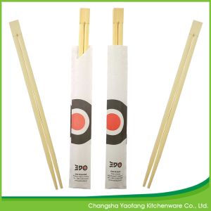 Buy cheap Printed Custom Disposable Chopsticks Wrapped Moso Bamboo 24cm product