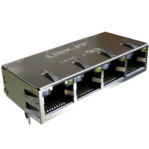 Buy cheap 08261D4TM1-F POE RJ45 Connector Quad Port 1x4 Gigabit Magjack 10/100/1000 Lan from wholesalers