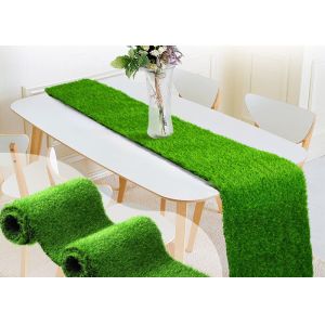Custom Decorative Grass Carpet For Table / Faux Grass Table Runner 2 * 45m