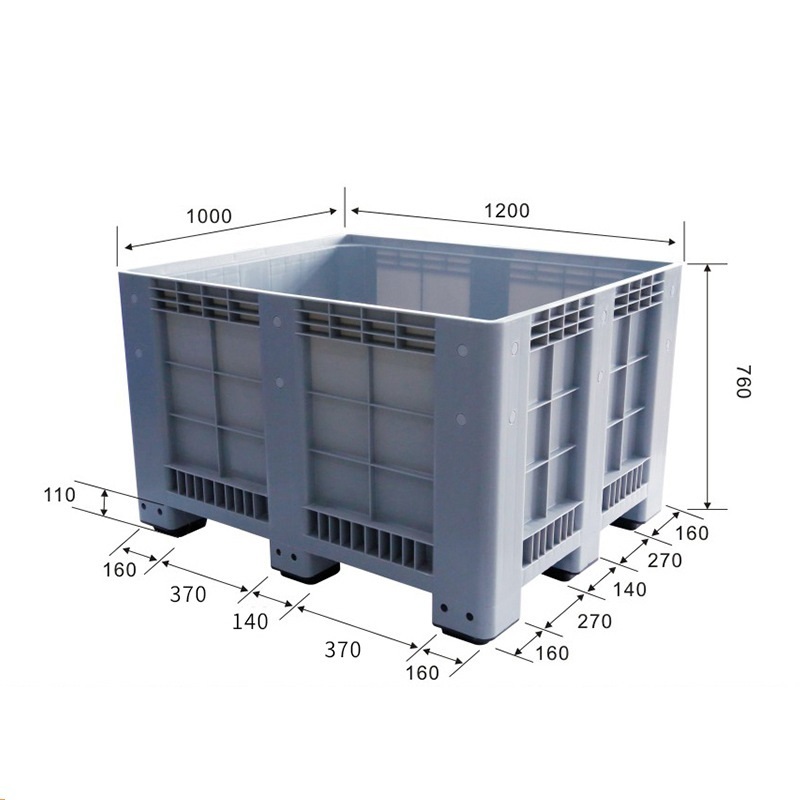 Buy cheap Heavy Duty Industrial Use Folding Plastic Pallet Box Plastic Stackable Collapsible Pallet Crates With Half-Open Windows from wholesalers