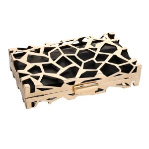Buy cheap Geometric Pattern Gold Hollow Out Purse Frame With Plastic Box from wholesalers