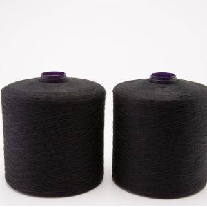 Buy cheap Black Spun Dyed Polyester Yarn High Strength Abrasion Resistance For Jeans from wholesalers