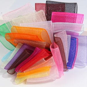 Buy cheap christmas mesh webbing cheap price wired satin organza DIY gift rolls ribbon paillette solid color ribbon from wholesalers