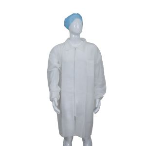 Buy cheap Antibacterial SMS Disposable Lab Coats With Zip Closure from wholesalers