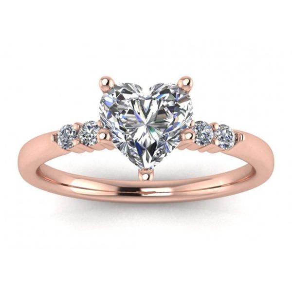 Quality 0.8ct 9K Silver Ring Heart Shape With Lab Diamond 6MM Dimension for sale