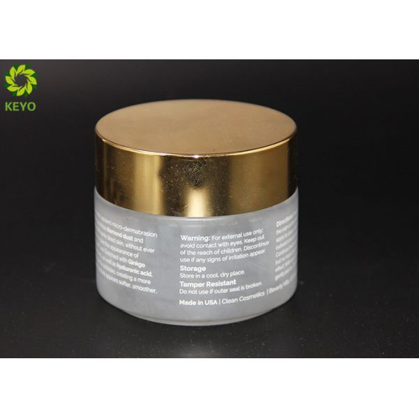 Frosted Glass Cosmetic Cream Jar 120ml 4 OZ With Custom Silk Printing / Hot