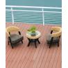 Buy cheap Tempered Glass 8mm Table Top Bistro Patio Table And Wood / Rattan Chairs from wholesalers