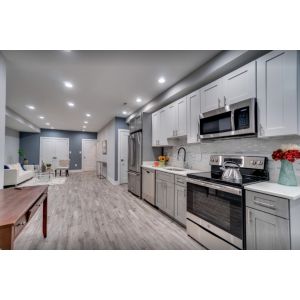 Buy cheap Customize Modern Modular Kitchen Cabinets With Island And Microwave Cabinet from wholesalers