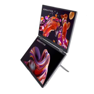 Buy cheap 280-300cd/m2 Brightness Portable Monitor Dual Screen with 1200 1 Contrast Ratio and USB-C Power Supply from wholesalers