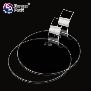 Buy cheap Wholesale round shape disposable plastic cake tray with handle from wholesalers