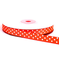 Buy cheap Hot selling 1inch 3mm 10mm 100% polyester material logo printed pink polka dot grosgrain ribbon from wholesalers