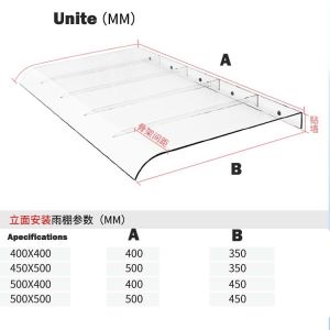 Buy cheap Clear Plastic PC Awning Canopy Polycarbonate Air Conditioner Awning from wholesalers