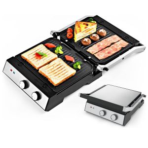 Buy cheap 4 Slice Indoor BBQ Panini Electric Press Grill With Temperature And Time Knob Control product