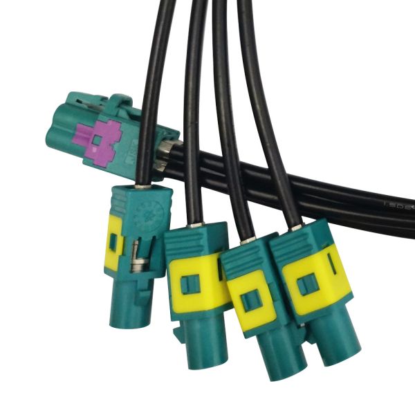 Quality Stable Quad Mini FAKRA Coaxial Cable 4 In 1 Z Code Plug For Car for sale