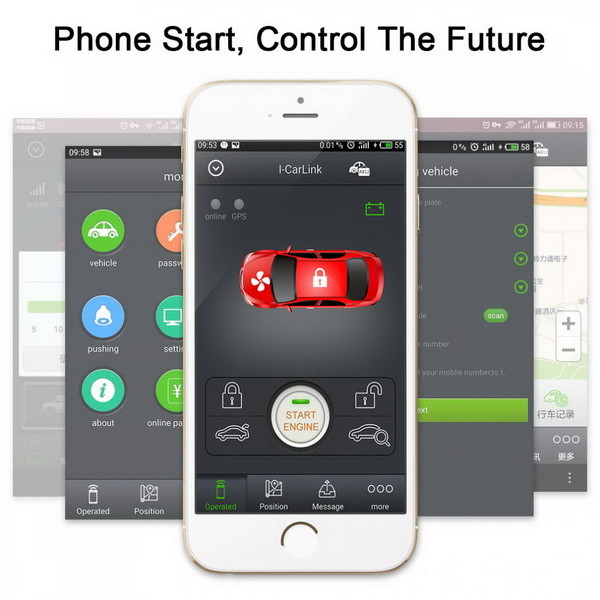 Buy cheap Car PKE keyless entry Smart phone start engine security alarm system from wholesalers