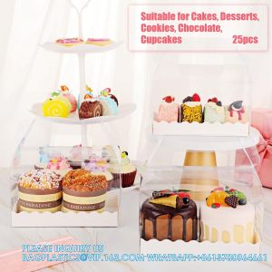 Buy cheap Clear Gable Bakery Gift Boxes With Cardboard, Clear Gable Boxes With Cardboard, Dessert Cookie Pastry Cupcak from wholesalers
