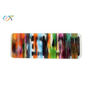 2016 IND Colourful Custom Sew On Patches Laser Cut Border Rectangle Shape