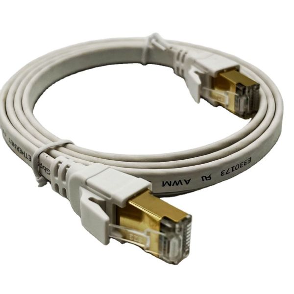 Custom White 1m Cat8 Ethernet Cable For Network Connection Rj45 Connector Lan
