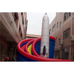 Rotating Inflatable Water Slide With Rocket Outdoor Moonwalk Waterslide Sliding