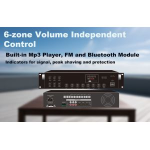 Buy cheap 240W FM Bluetooth 6 Zones Output Mixing Amplifier With Remote Control product