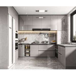 High End Design Lacquered Finish Modern Modular Kitchen Cabinets