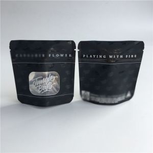 Buy cheap Matte Black Surface Plastic Pouches Packaging Spot UV Transparent Clear Front Window from wholesalers