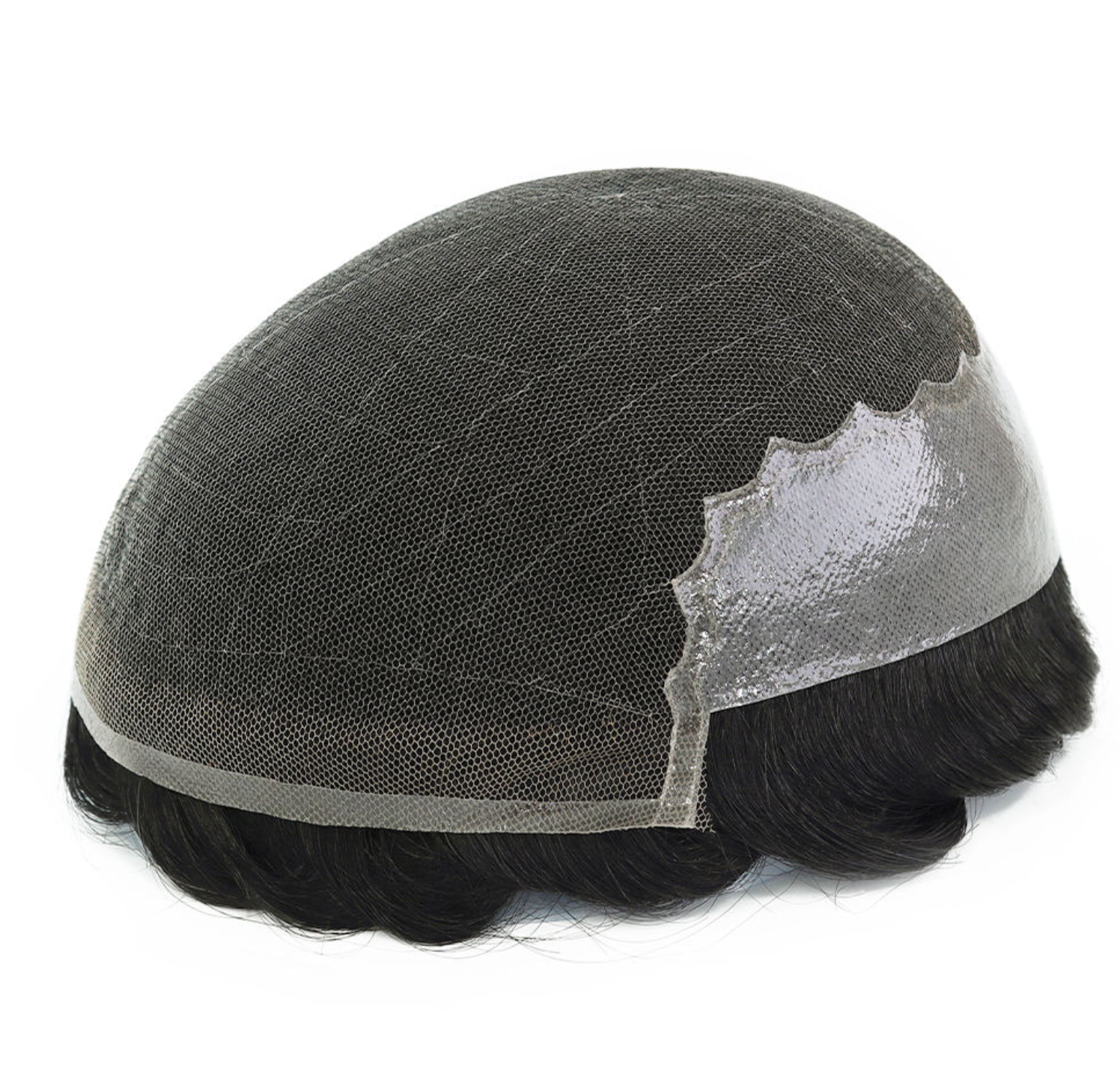 Buy cheap Q6-Lace and PU Base With Bleached Knotted in Front Hair Wig for Men 130% Density Hair Toupee Free Style Hair Replacement from wholesalers