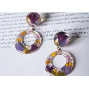 Buy cheap Customized Purple Romance Love Earstud Korea Style Purple Color Earrings Rings With Ball from wholesalers