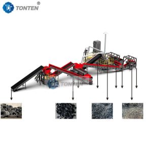 Automatic Waste Tire Rubber Crushing Machine Recycling Line Plant