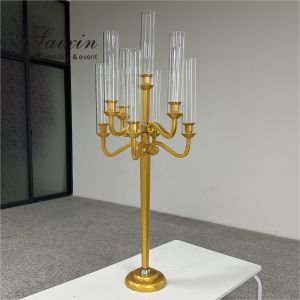 Buy cheap 120CM Crystal Glass Candelabra 9 Arms Tall Crystal Candlesticks from wholesalers