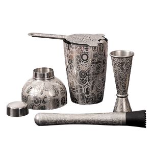 Buy cheap Antique Silver Stainless Steel Homeware 4 Piece Cocktail Shaker Set product