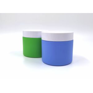 Buy cheap Light Plastic Cosmetic Jars Frosted Blue Green With ABS Lid 300ml from wholesalers