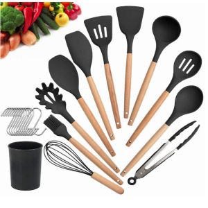 Buy cheap Black Silicone Kitchen Utensil Sets scratchless Hasslefree Ergonomic from wholesalers