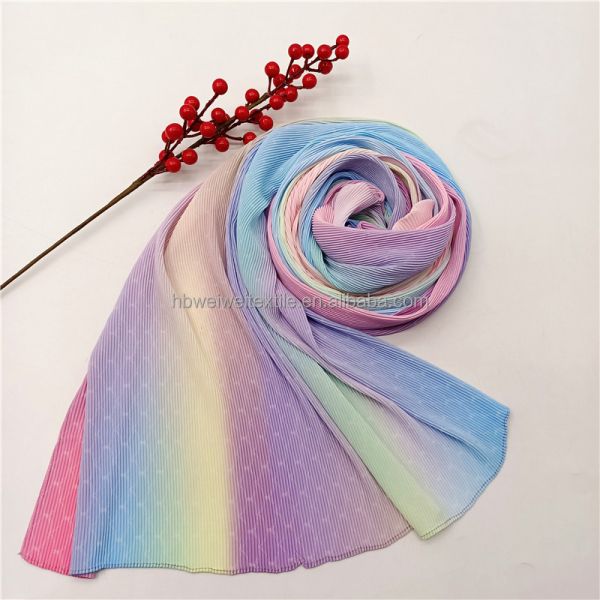 2022 Fashion rainbow Pattern Hijab Gradient Ramp Scarf Newest Design Women Shawl for Muslim Women