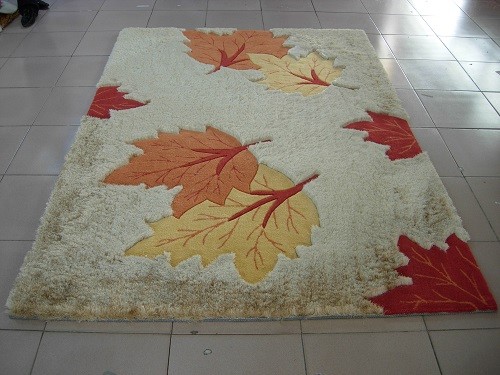 Buy cheap Leaf Natural Structured shaggy Cug 2400G Polyester Very Soft Silk Pile With Acrylic Leaf from wholesalers