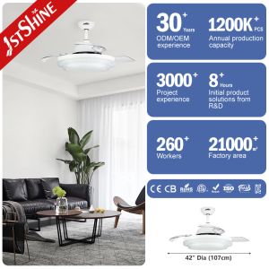 Speed 3-Blade Hidden Blade Ceiling Fan with 10- and 3000K/4000K/6000K Color