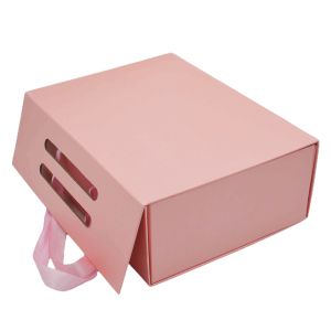 Custom Foldable Magnetic Box PMS Cardboard Folding Gift Luxury With Ribbon