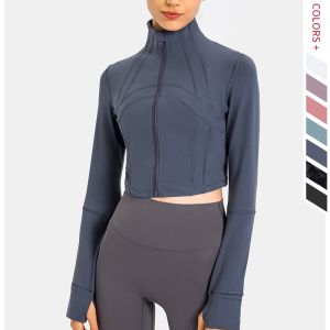 Buy cheap Zipper Closure Women Yoga Jacket Stretchy Cropped Workout Jacket product