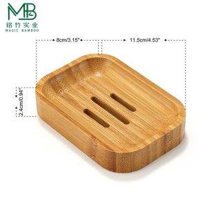 Premium Bamboo Drain Soap Dish For Bathroom Shelves