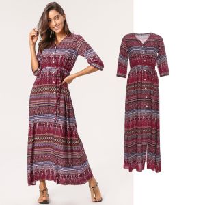 Buy cheap Newest Design Women Boho Maxi Dress with Button Panel from wholesalers