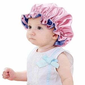 Buy cheap Double Sided Mulberry Silk Sleep Cap , 43cm Pink Silk Bonnet product