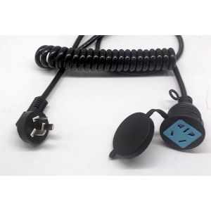 Buy cheap 3*0.5 Spring power cord Coiled Spring Extension Cord Cord Black 5meter 16A250V from wholesalers