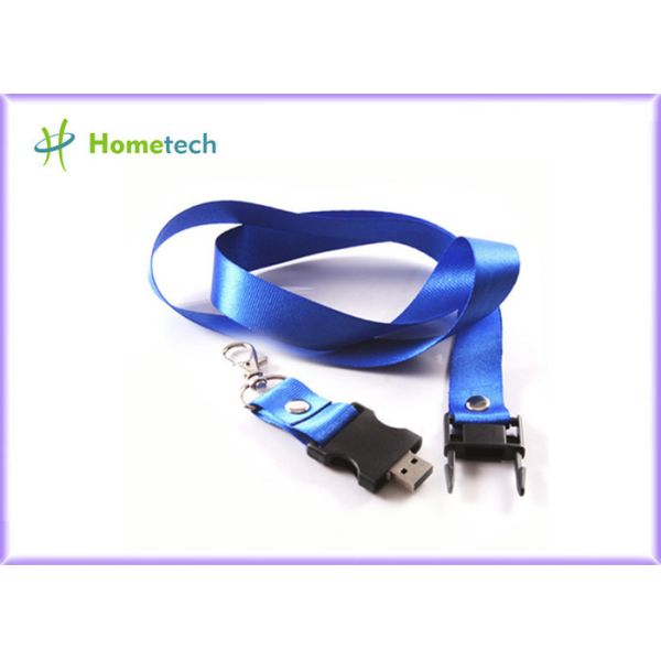 Buy cheap Advertising Blue Lanyard USB Stick 16gb Customized Flash Memory Drive for engineer / designer from wholesalers