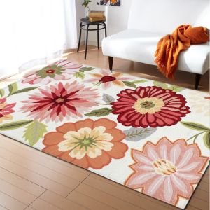 99.1*152.4cm Flower Pattern Room Rugs Washable Dining Room Floor Mat Floor