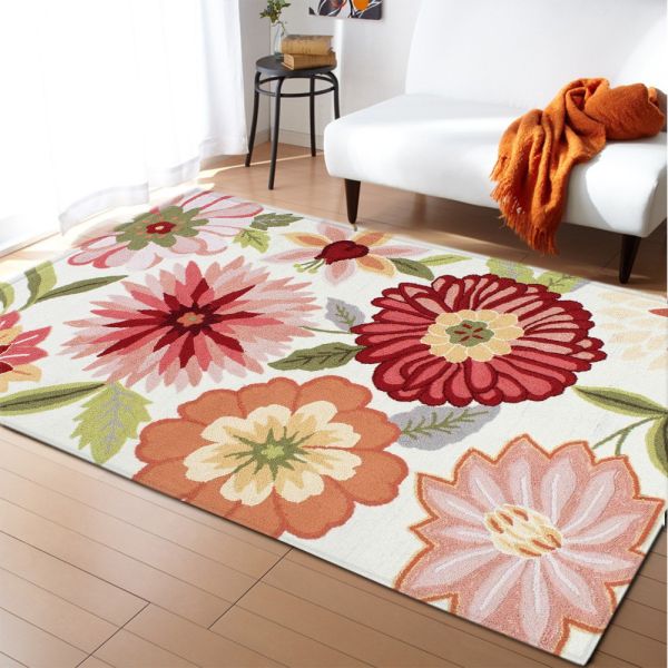 99.1*152.4cm Flower Pattern Room Rugs Washable Dining Room Floor Mat Floor