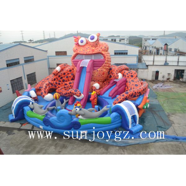 Quality Octopus Cartoon Shape Kids Inflatable Water Park For Amusement for sale