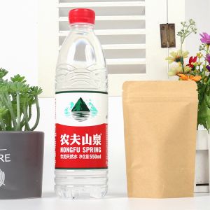 Recyclable Compostable Biodegradable Stand Up Pouches Kraft Paper Zipper Bag 70g