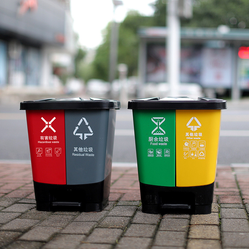 Buy cheap Treadle Type Sorting Trash Can Dry And Wet Twin Sorting Garbage Can from wholesalers